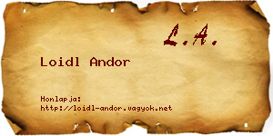 Loidl Andor névjegykártya